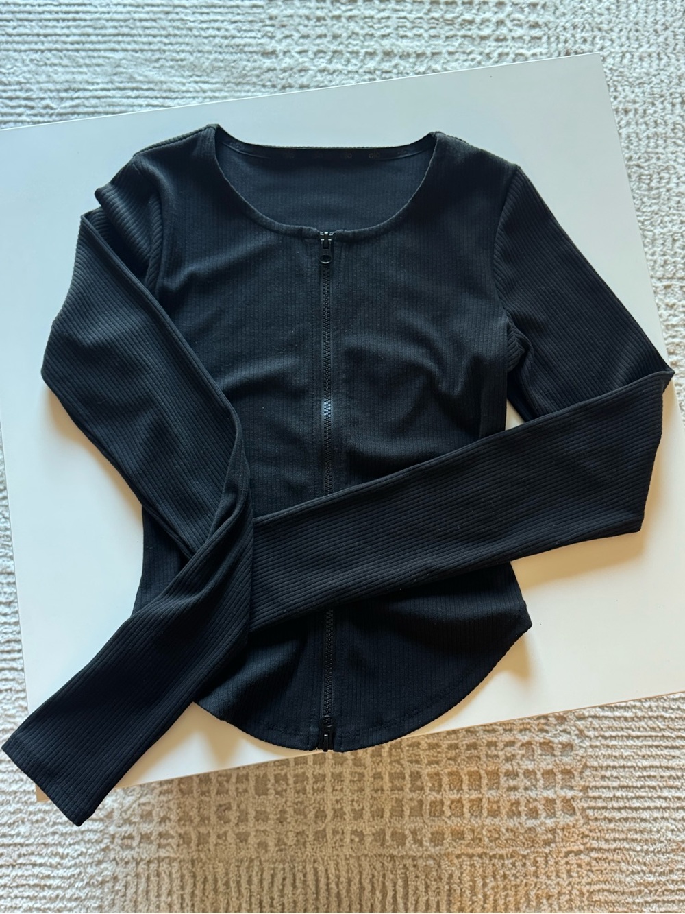 ALO Yoga pilates Black Ribbed Stardust Long Sleeve